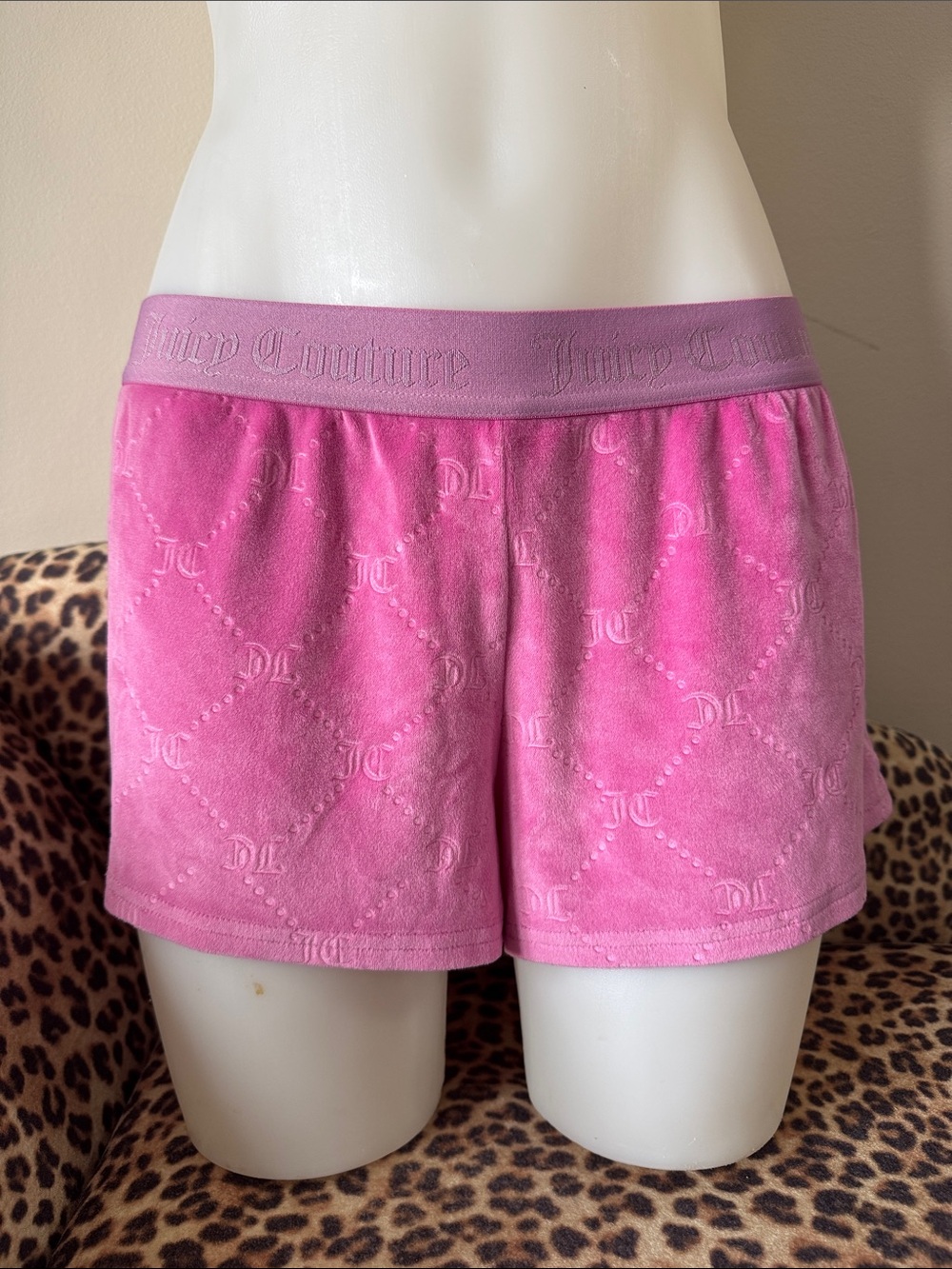Juicy Couture Pink Terry Velour Lounge Shorts